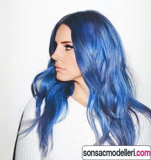 Neon mavi saç rengi